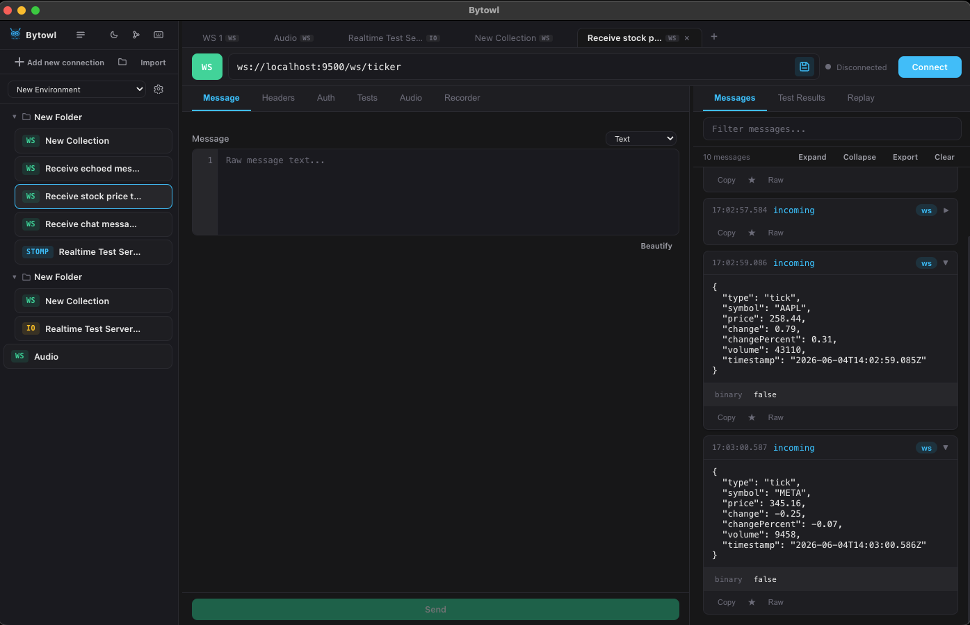 Bytowl main interface